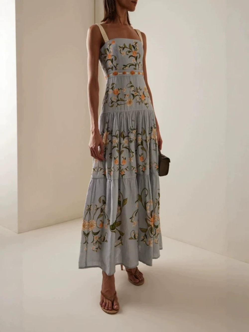 ZARA Casual Chic Sleeveless Floral Patchwork Flared Dress